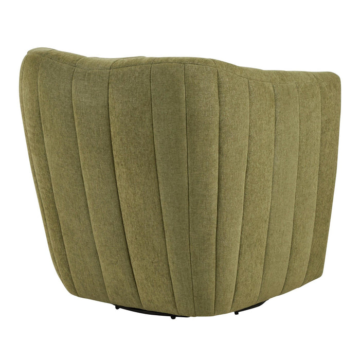 Finley - Upholstered Contemporary Swivel Accent Chair - Black Metal