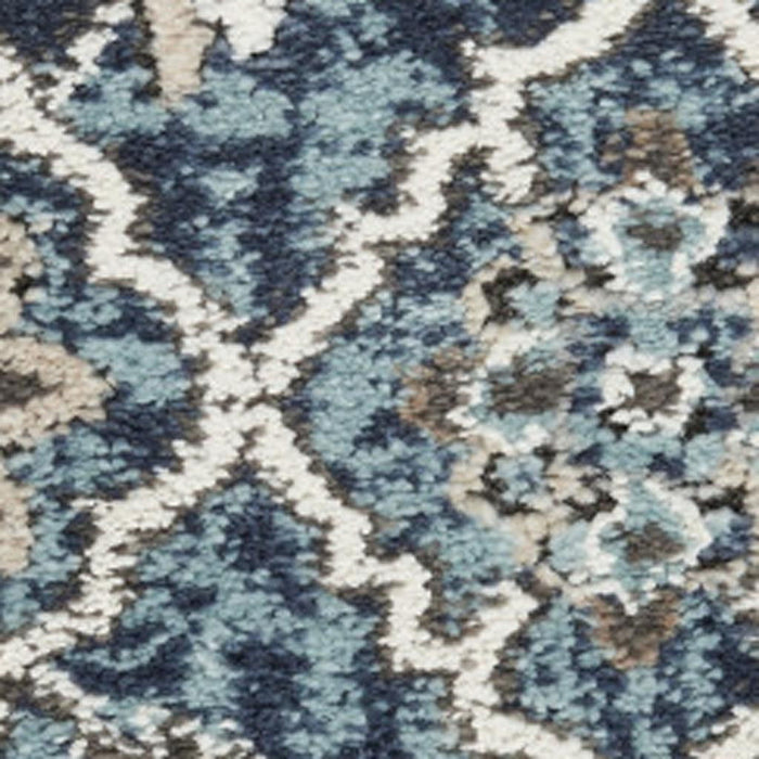 8' X 10' Floral Power Loom Area Rug - Blue
