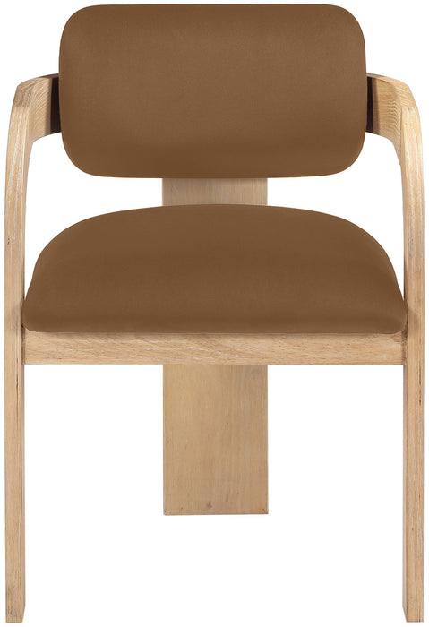 Cedra - Velvet Performance Fabric Upholstered Dining Chair (Set of 2) - Natural Frame