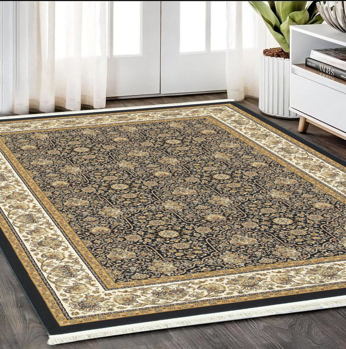 5' X 8' Oriental Area Rug With Fringe - Ivory