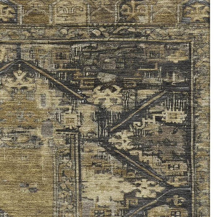 10' X 14' Oriental Washable Area Rug With UV Protection (699310) - Brown / Charcoal