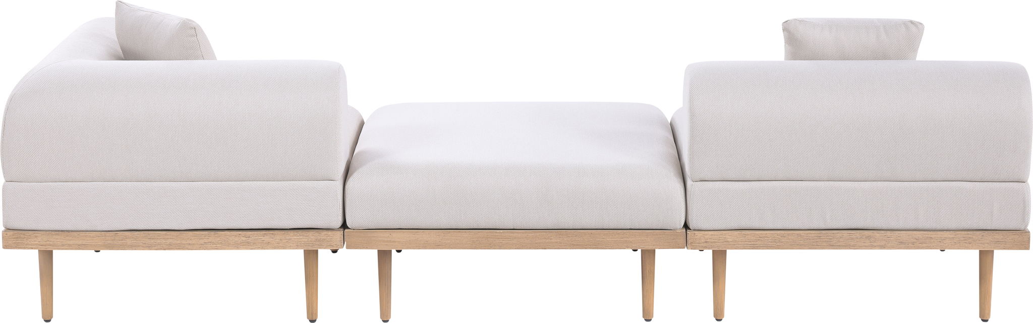 Laguna - 3 Piece Upholstered Outdoor Patio Modular Sofa With Backless Seat And 1 Arm