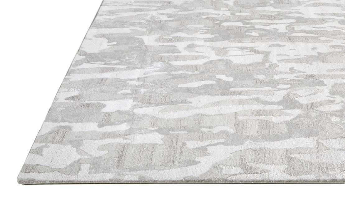 5' x 8' Abstract Tufted Handmade Area Rug - Gray Taupe And Silver