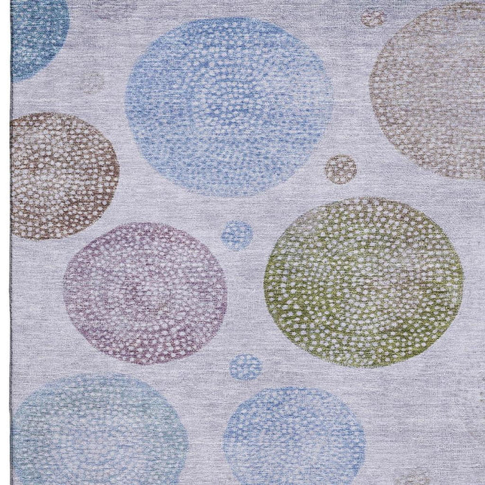 10' X 14' Geometric Washable Area Rug With UV Protection (707383) - Lavender / Blue / Brown