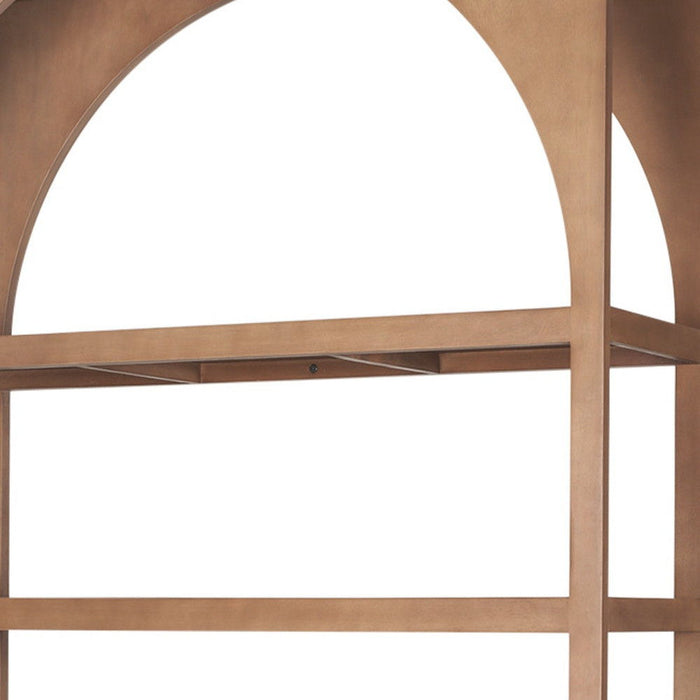 Arched Five Tier Bookcase - Brown