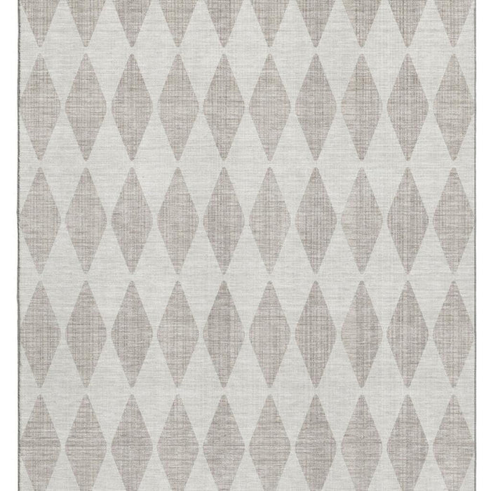 9' X 12' Diamond Washable Area Rug With UV Protection (650019) - Beige / Ivory