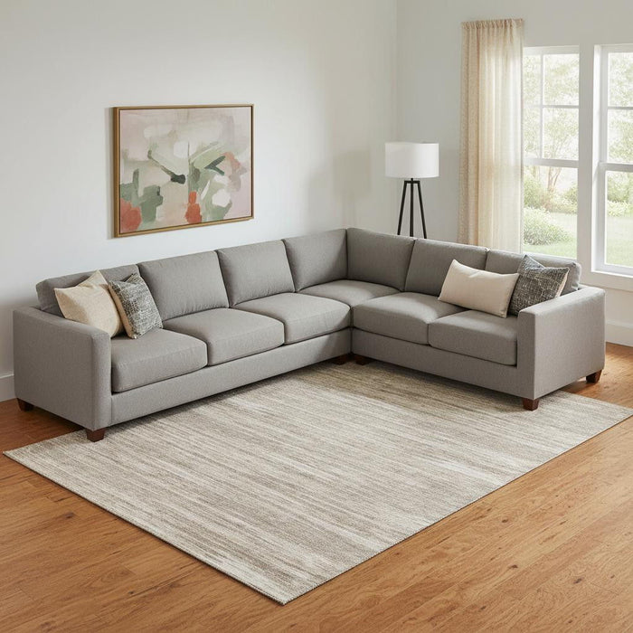 10' X 14' Striped Washable Area Rug With UV Protection (671258) - Taupe / Ivory / Beige