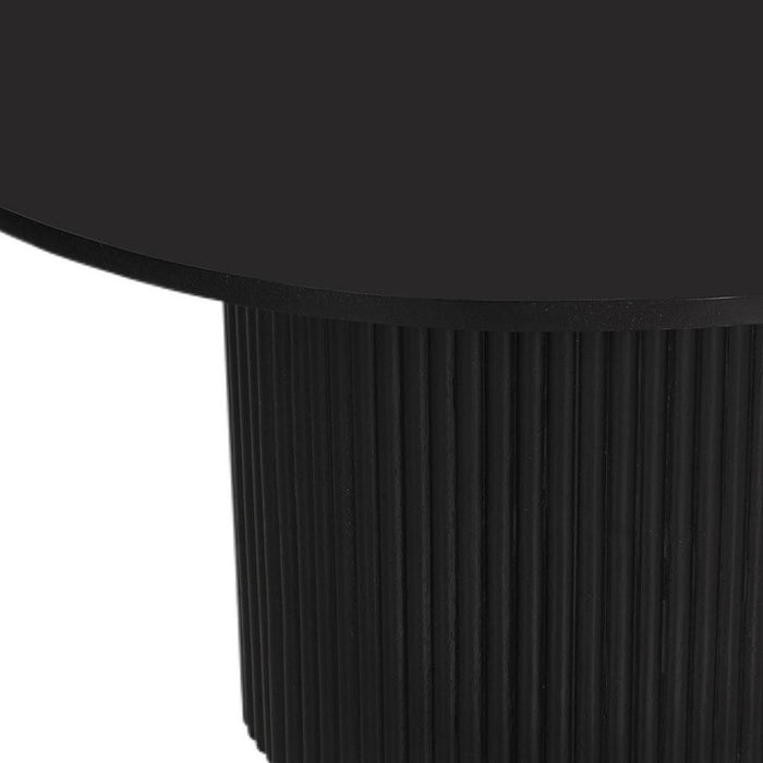 36" Solid Wood Round Pedestal Coffee Table - Black