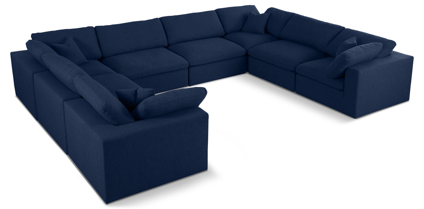 Meridian Furniture Serene 8-piece modular sectional sofa in neutral fabric with plush cushions and sleek design.