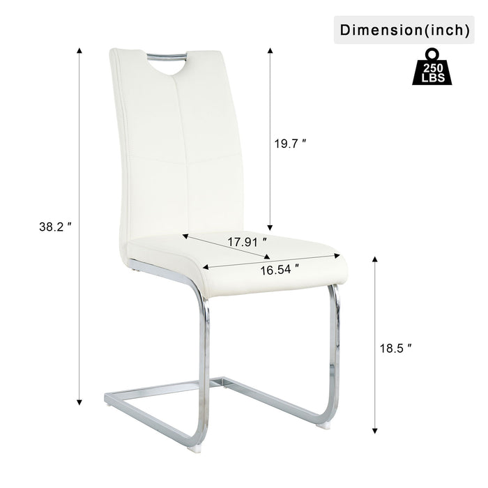 Modern Dining Chairs With Padded Seat And Metal Legs