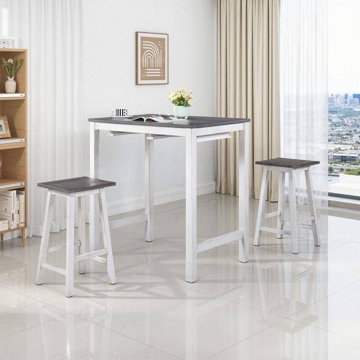 Giga 3-piece counter height dining set with matching stools and table, ideal for modern kitchen or dining room use