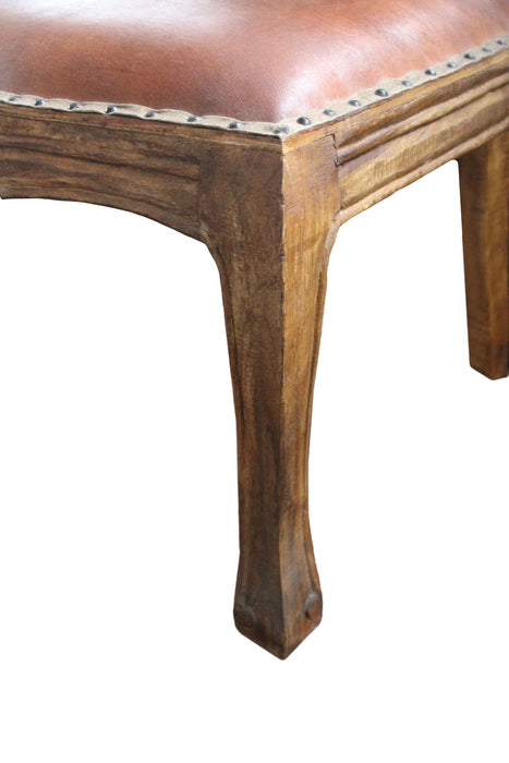 Upholstered Leather King Louis Back Dining Arm Chair - Gray
