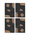 Element 50-inch mango wood wall art by Meridian Furniture featuring four natural and black decorative pieces for wall decor.