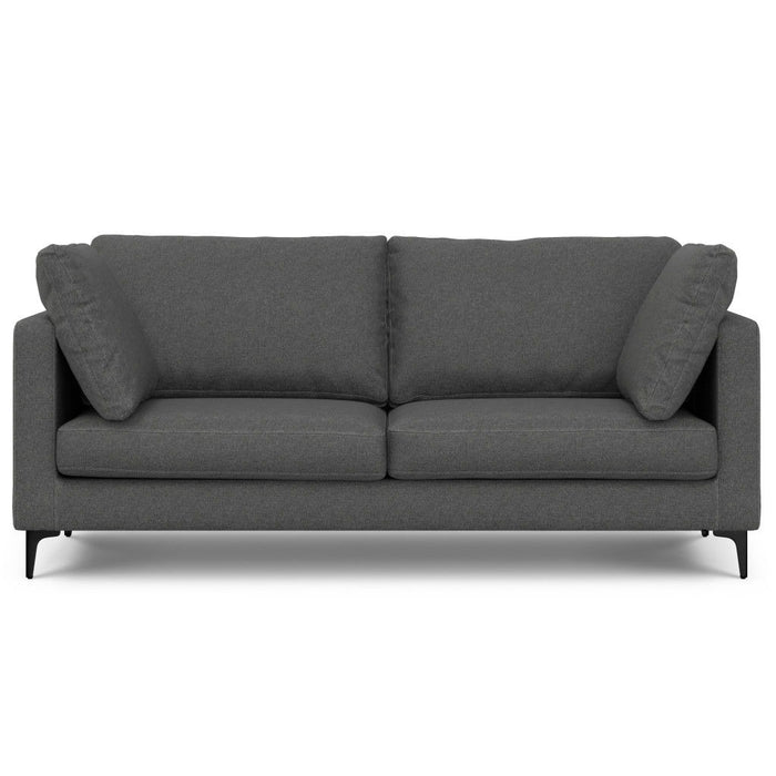 76" Fabric Sofa With Black Legs - Gray
