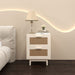 Giga antique natural rattan accent nightstand with two drawers and storage space, designed for bedroom side table decor.