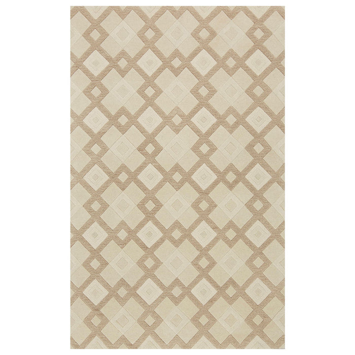 8' x 11' Wool Geometric Hand Tufted Contemporary Area Rug - Ivory