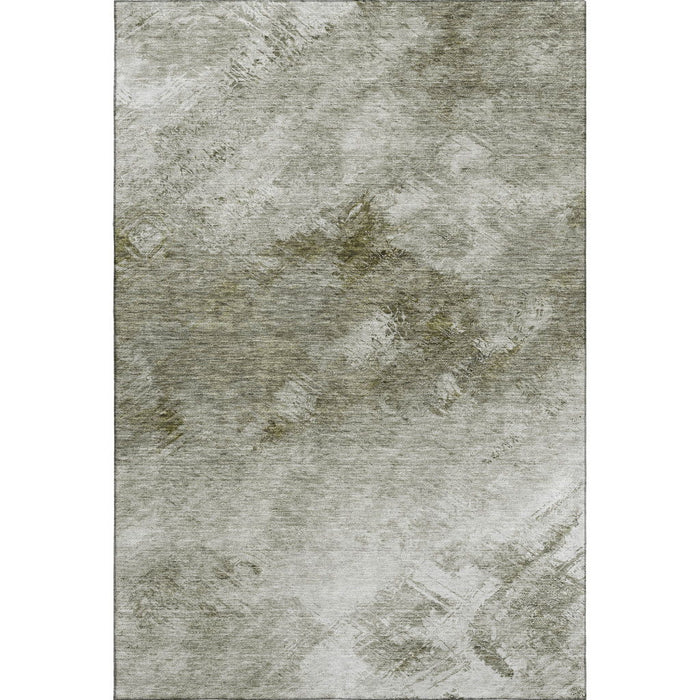10' X 14' Abstract Washable Area Rug With UV Protection (650542) - Taupe / Ivory / Gray