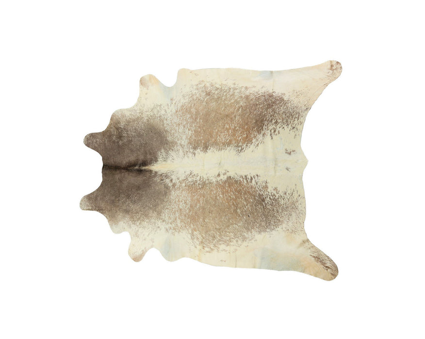 5' x 7' Cowhide Hand Knotted Area Rug - Light Brown And White