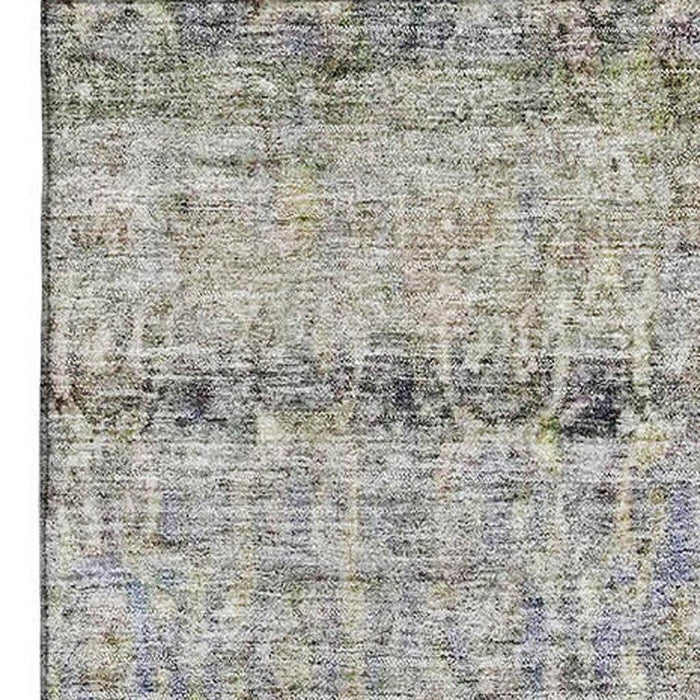 10' X 14' Abstract Washable Area Rug With UV Protection (688135) - Aqua / Gold / Gray