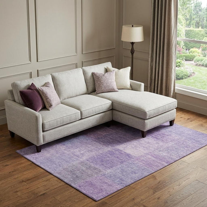 10' X 14' Patchwork Washable Area Rug With UV Protection (655234) - Lavender / Purple