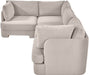 Meridian Furniture Hammond velvet performance fabric 4-piece sectional sofa with plush cushions and modern design.