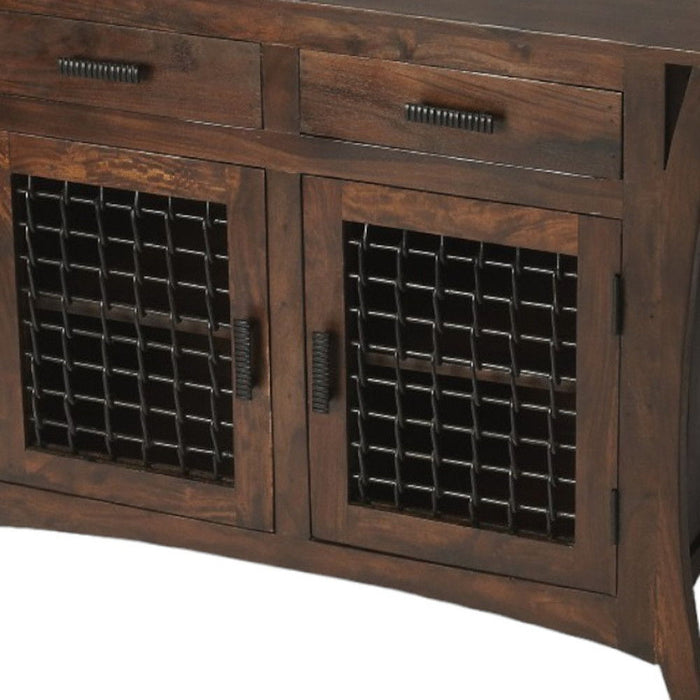 Solid Wood Frame Standard Accent Chest With Two Drawers - Dark Brown