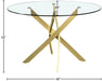 Modern Meridian Furniture Xander dining table with a sleek wooden surface and sturdy metal legs, ideal for contemporary dining rooms.
