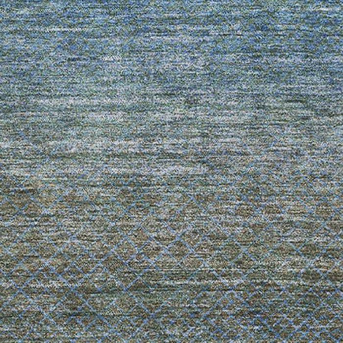 10' X 14' Geometric Washable Area Rug With UV Protection (710705) - Blue / Taupe