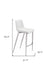Set of two white and silver steel low back bar height chairs for bar or kitchen counter seating by HomeRoots.