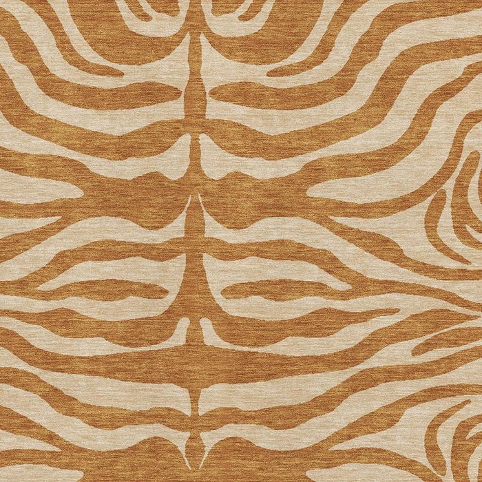 10' X 14' Animal Print Washable Area Rug With UV Protection (681797) - Rust / Beige