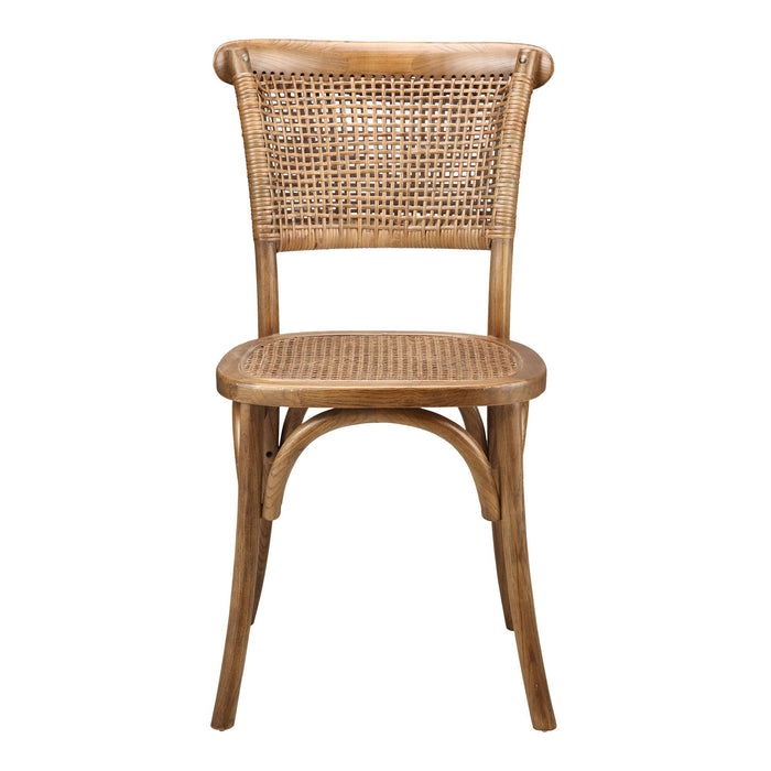 Rattan Open Back Dining Side Chairs (Set of 2) - Brown