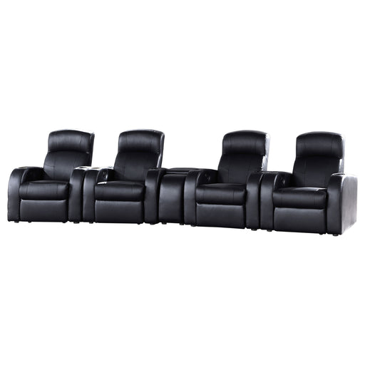 Cyrus 5-piece upholstered home theater seating by CoasterEssence in a contemporary living room setup