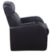 CoasterEssence Cyrus 5-piece upholstered home theater seating set in black with padded recliners and cup holders