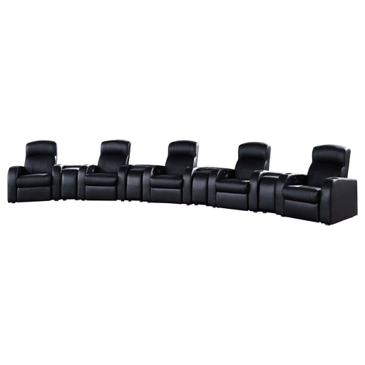 Cyrus 9-piece upholstered home theater seating by CoasterEssence in a modern sectional arrangement