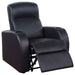 CoasterEssence Cyrus 9-piece upholstered home theater seating with plush reclining chairs and console tables