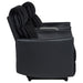 CoasterEveryday Madden 3-piece black corduroy upholstered manual theater seating set with reclining chairs