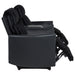 Black Madden 3-piece corduroy upholstered manual theater seating by CoasterEveryday