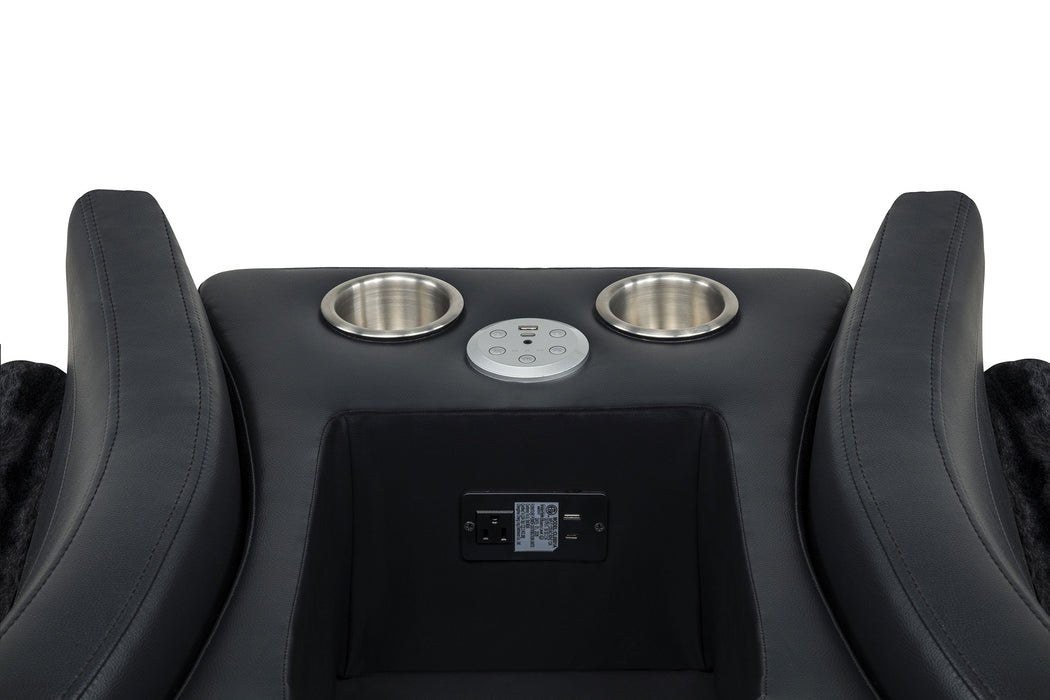 Madden 3-piece black corduroy upholstered manual theater seating by CoasterEveryday