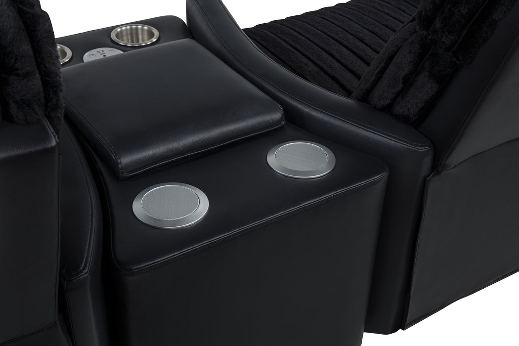 Madden 3-piece black corduroy upholstered manual theater seating by CoasterEveryday