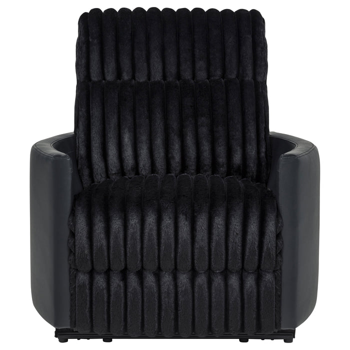 Madden Corduroy Upholstered Pillow Arm Manual Recliner Black