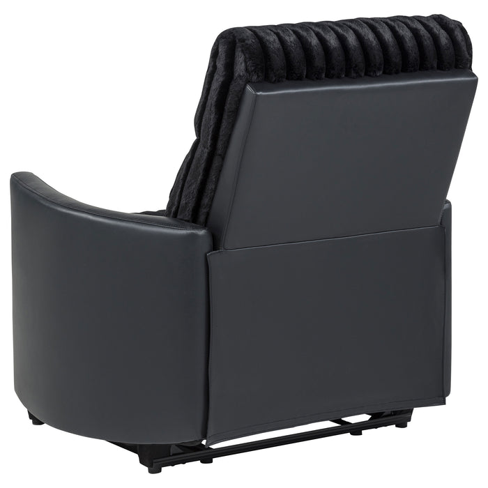 Madden Corduroy Upholstered Pillow Arm Manual Recliner Black