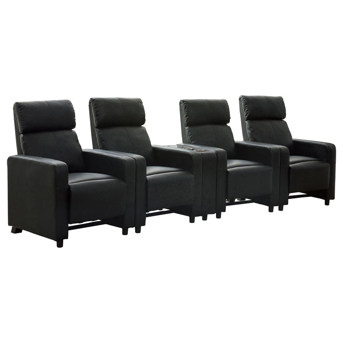 Toohey Upholstered Tufted Recliner Living Room Set Black