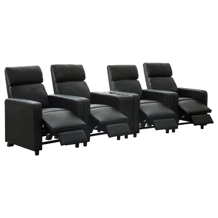 Toohey Upholstered Tufted Recliner Living Room Set Black