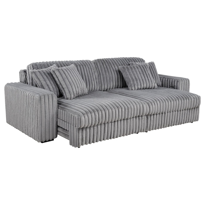 Jacana Corduroy Upholstered Dual Power Chaise Sofa Grey