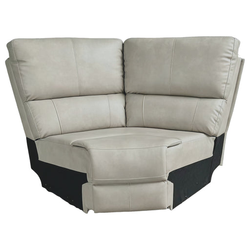 CoasterEveryday 3-piece reclining sectional in warm gray upholstery, front view