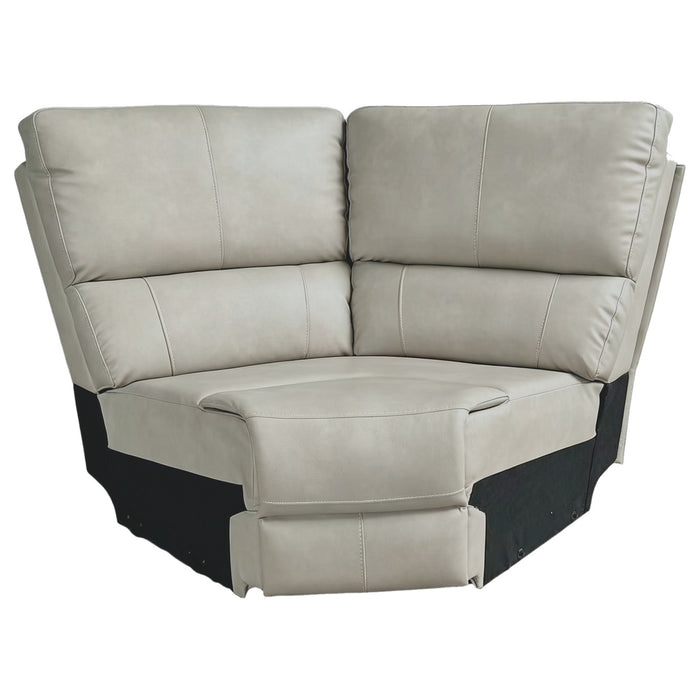 CoasterEveryday 3-piece reclining sectional in warm gray upholstery, front view