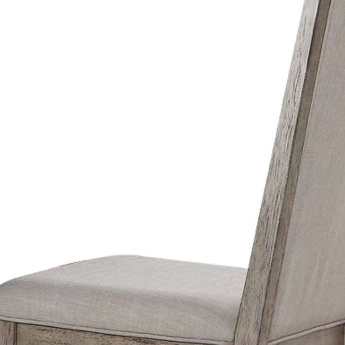 Fabric And Solid Wood Dining Side Chairs (Set of 2) - Gray