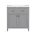 Giga modern bathroom vanity with ceramic sink, two-door cabinet, shelf, soft-close doors, ideal for contemporary bathrooms