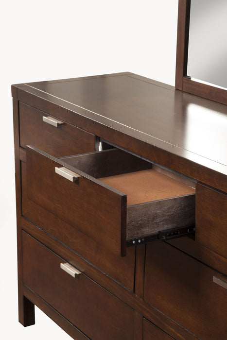 Solid Wood Seven Drawer Double Dresser - Brown