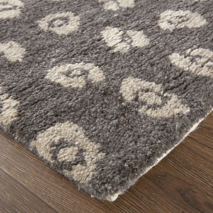 5' X 8' Wool Animal Print Hand Knotted Area Rug (744193) - Brown / Tan